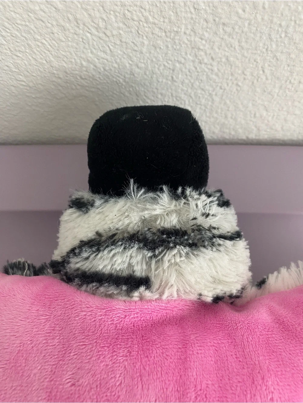 Pillow Pet black & pink Zebra Mini Plush Pee-Wee 2010 Original